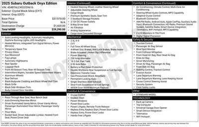 2025 Subaru Outback Onyx Edition