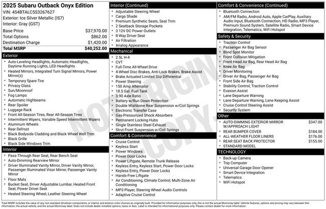 2025 Subaru Outback Onyx Edition