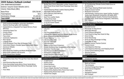 2025 Subaru Outback Limited