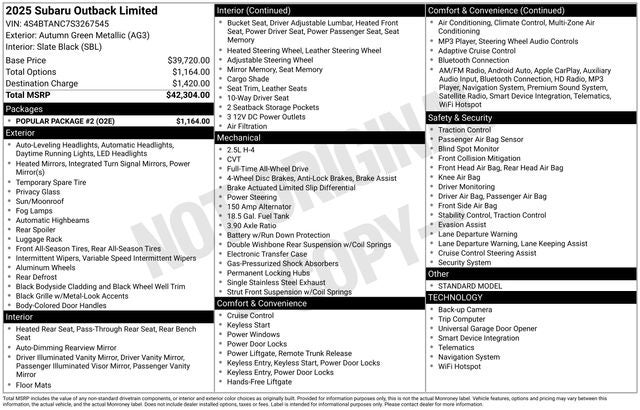 2025 Subaru Outback Limited