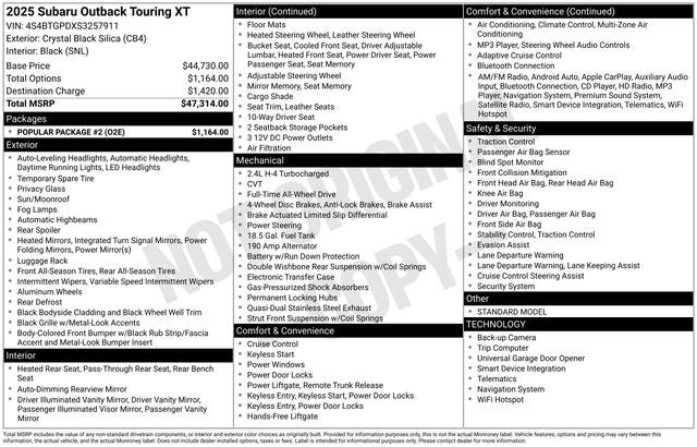 2025 Subaru Outback Touring XT