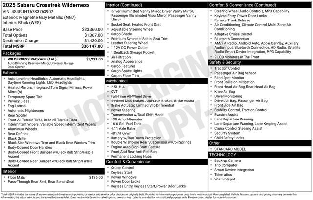 2025 Subaru Crosstrek Wilderness