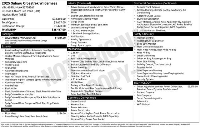 2025 Subaru Crosstrek Wilderness