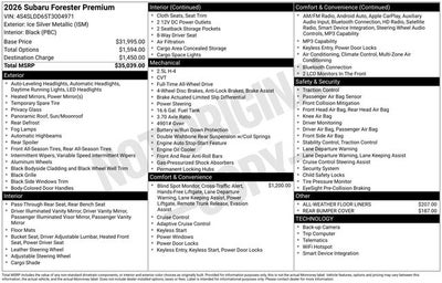 2026 Subaru Forester Premium