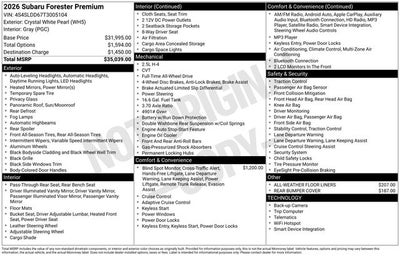 2026 Subaru Forester Premium