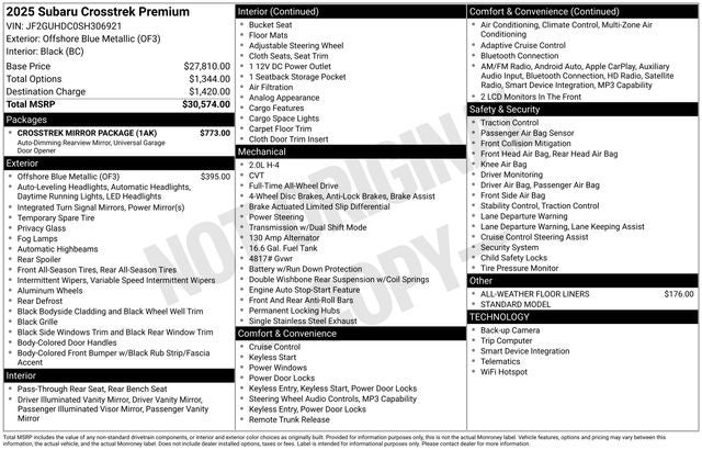 2025 Subaru Crosstrek Premium