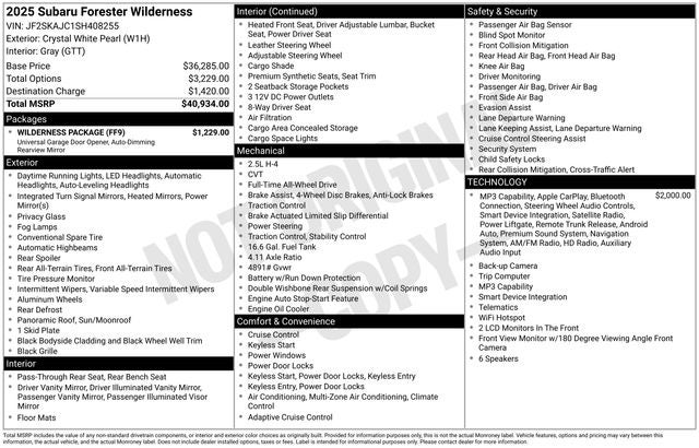 2025 Subaru Forester Wilderness
