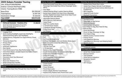 2025 Subaru Forester Touring