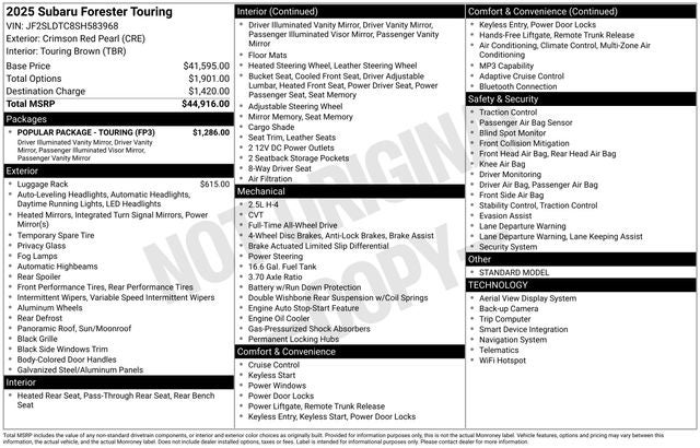 2025 Subaru Forester Touring