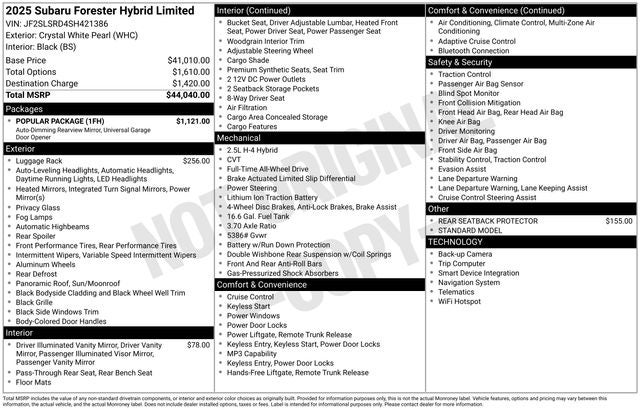 2025 Subaru Forester Hybrid Limited