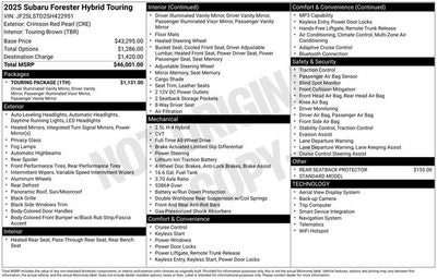 2025 Subaru Forester Hybrid Touring
