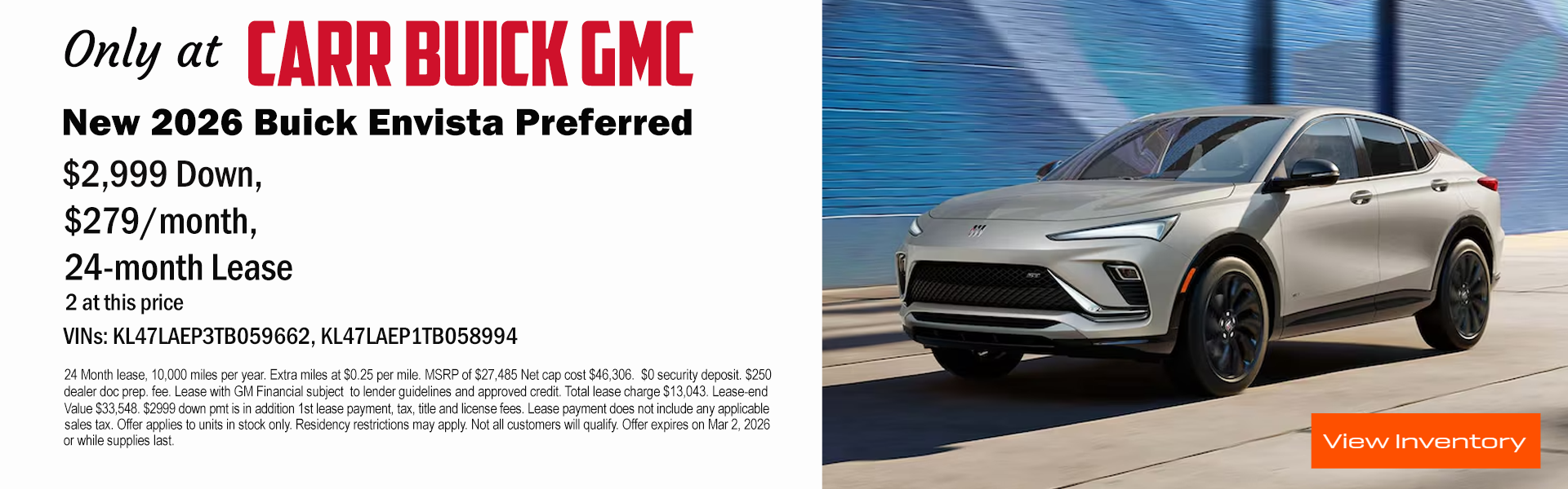 ENVISTA OFFERS FROM CARR BUICK GMC